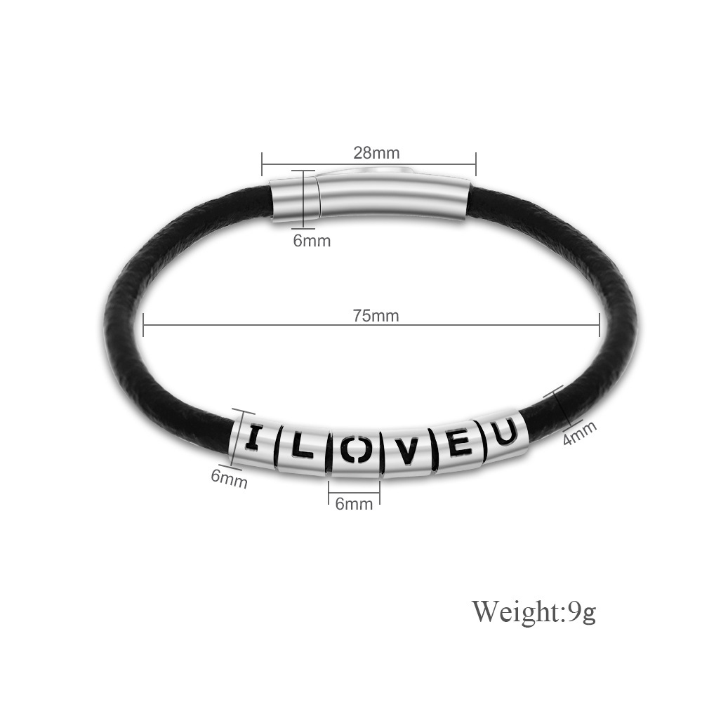 镂空刻字珠子手链